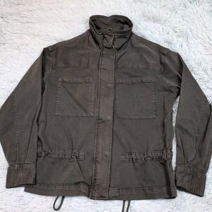 Liverpool Jacket Womens S Green Utility Coat Cozy Casual Pockets Comfort Zip Up